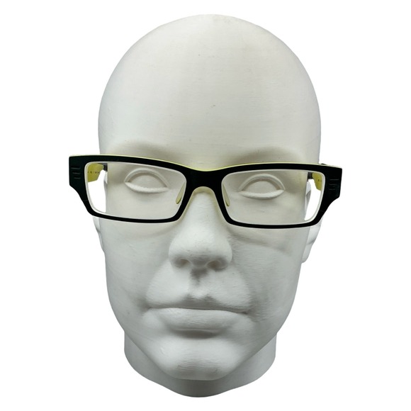 Bevel Other - Bevel Huli 8582 Eyeglasses Black Neon Yellow Rectangular Frames Japan 54-17